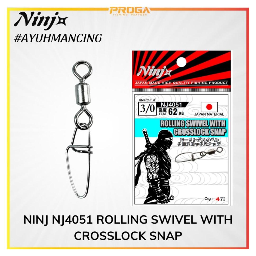 NINJ NJ4051 High Quality Fishing Rolling Swivel With Crosslock Snap