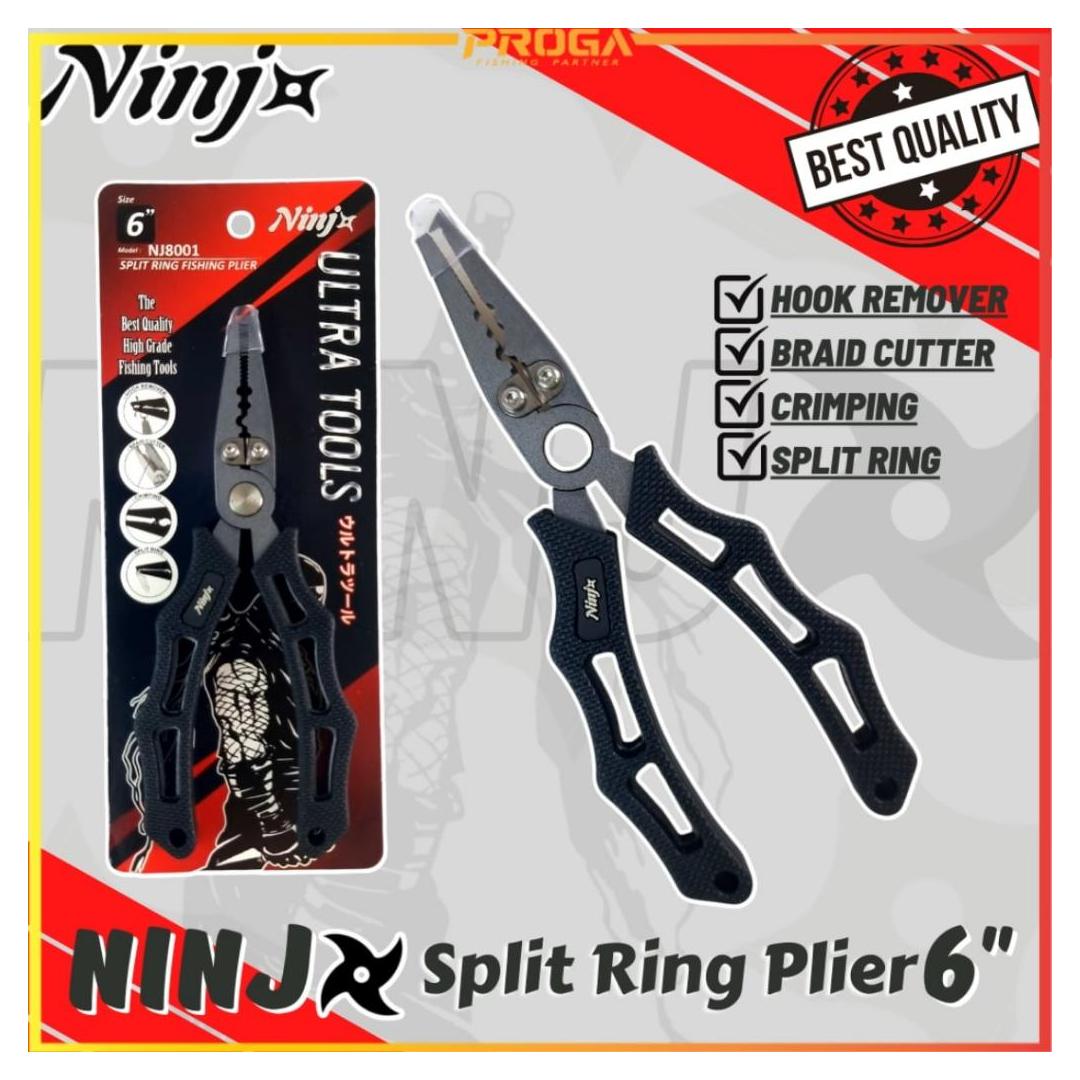 NINJ NJ8001 Split Ring Fishing Plier 6″ – Black