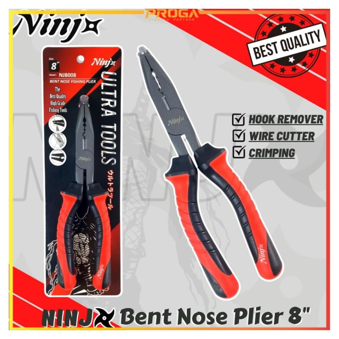 NINJ NJ8008 Bent Nose Fishing Plier 8″