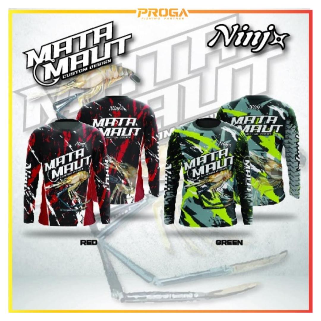 2023 New NINJA MATA Maut Long Sleeve Jersey Shirt - GREEN / RED