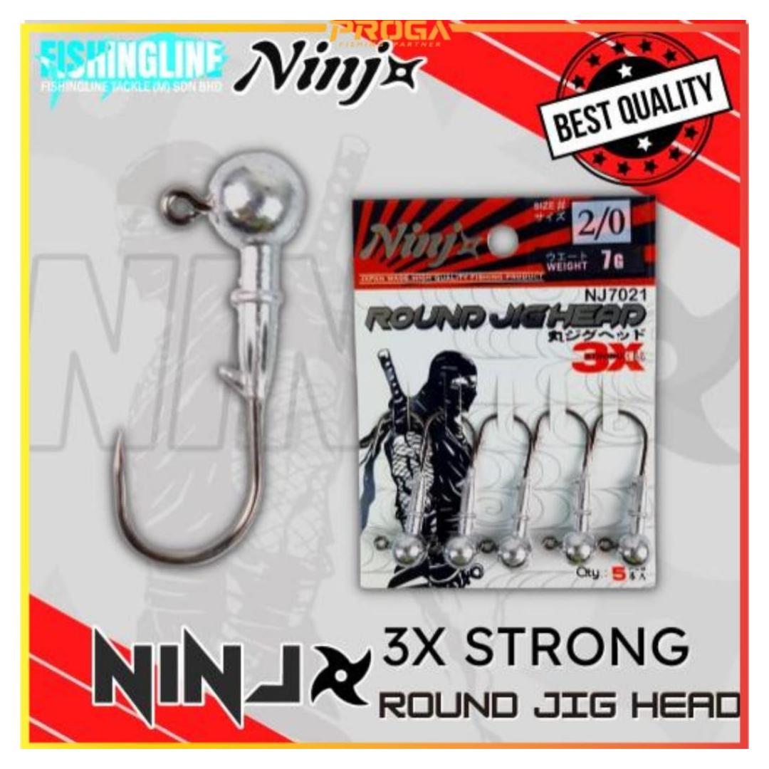 NINJ NJ7021 3X Strong Fishing Round Jig Head