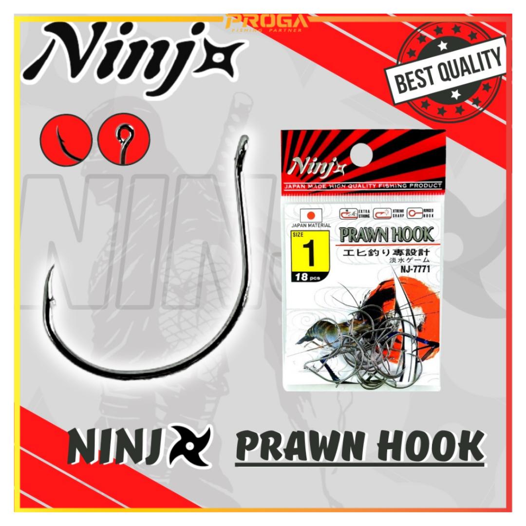 NINJ NJ-7771 High Quality Fishing Prawn Hook / Mata Kail Udang / Galah Hook