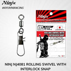 NINJ NJ4081 High Quality Fishing Rolling Swivel With Interlock Snap