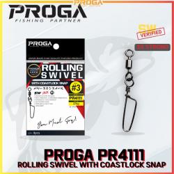 PROGA PR4111 Rolling Swivel with Coastlock Snap