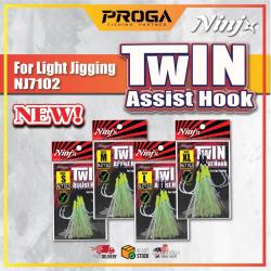 NINJ+ =NJ7102= TWIN ASSIST HOOK #S-#XL HOOK FOR LIGHT JIGGING