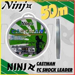 NINJ Castman Fluorocarbon Fishing Shock Leader Line 50M