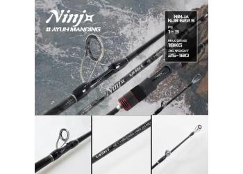 BLACK NINJx NJB622S Solid & New X Concept Spinning Fishing Rod