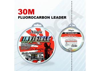 NINJx INVISIBLE FLUOROCARBON 100% FISHING LEADER LINE 30M (JAPAN MATERIAL & QUALITY)