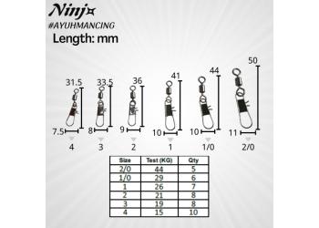 NINJ NJ4081 High Quality Fishing Rolling Swivel With Interlock Snap