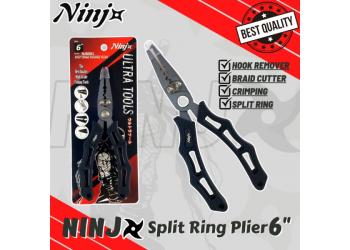 NINJ NJ8001 Split Ring Fishing Plier 6″ – Black