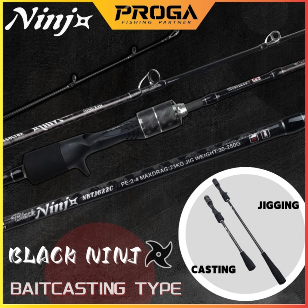 BLACK NINJ+ NBTJ622 Fishing Rod – Double Handle Edition