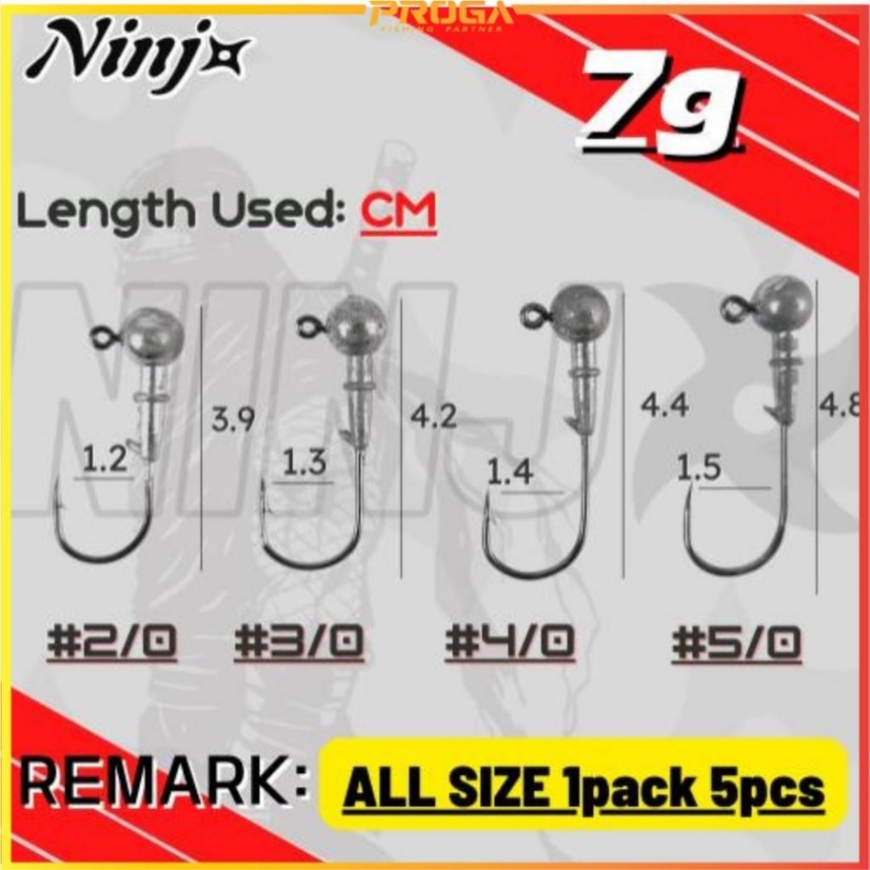 NINJ NJ7021 3X Strong Fishing Round Jig Head