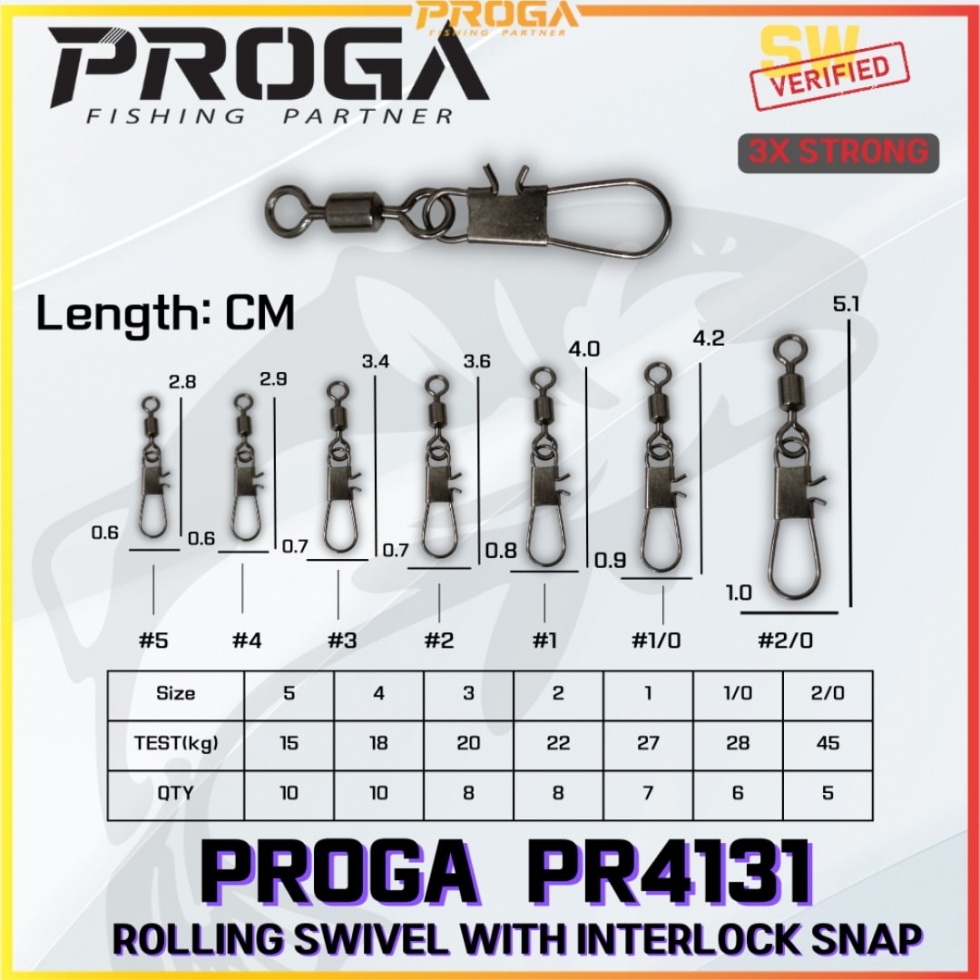 PROGA PR4131 Rolling Swivel With Interlock Snap