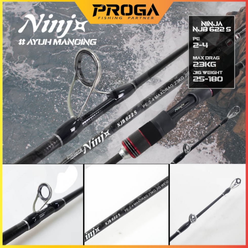 BLACK NINJx NJB622S Solid & New X Concept Spinning Fishing Rod