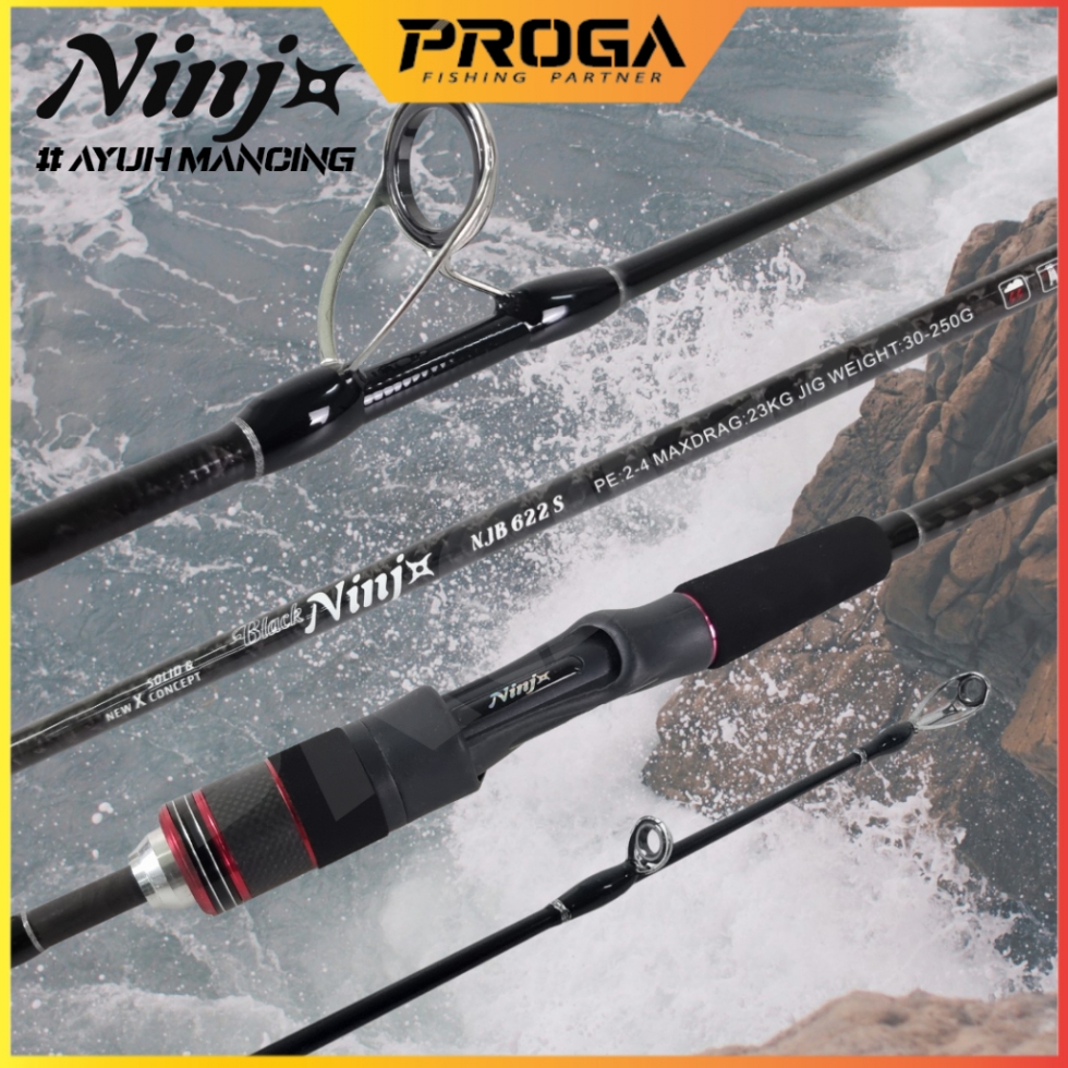 BLACK NINJx NJB622S Solid & New X Concept Spinning Fishing Rod