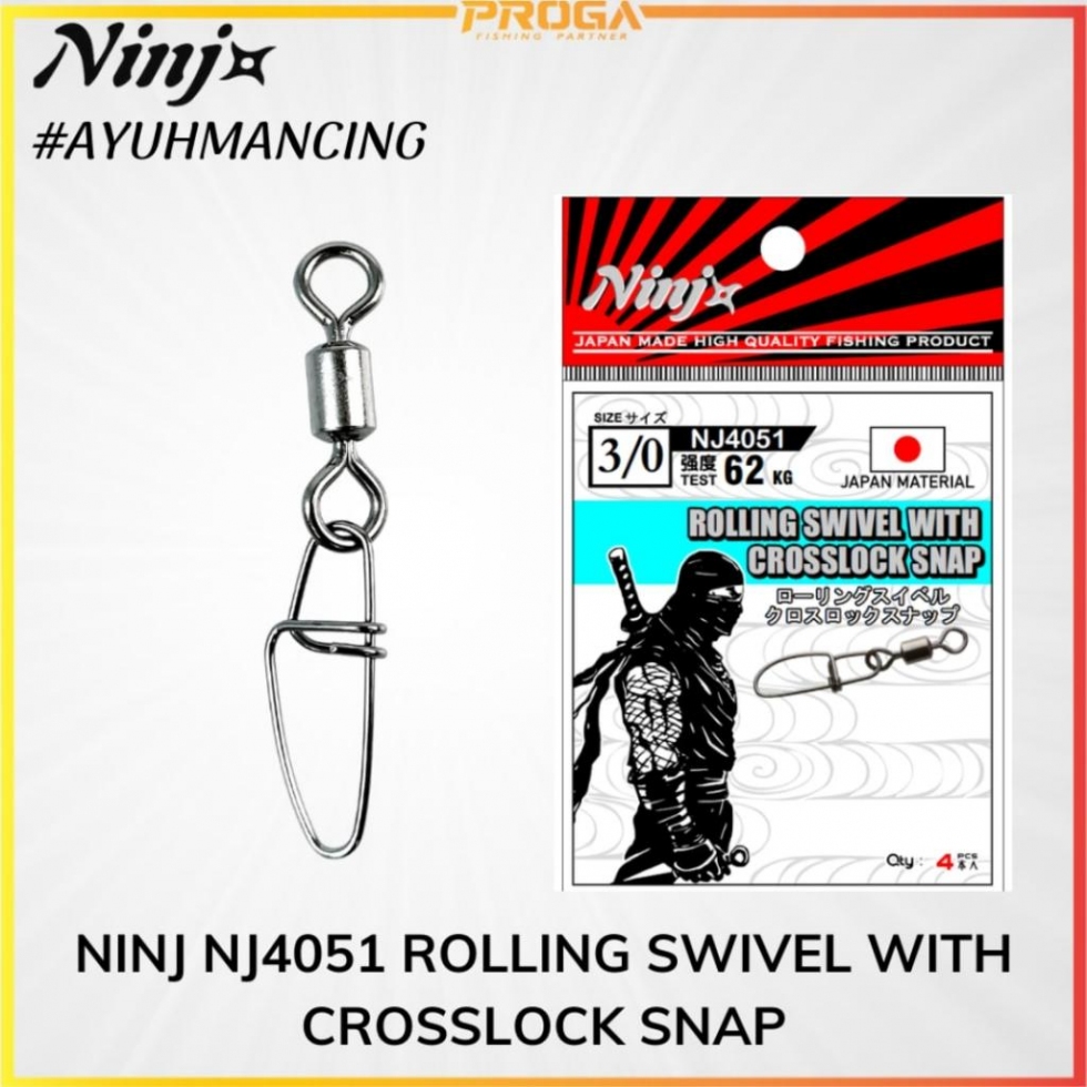 NINJ NJ4051 High Quality Fishing Rolling Swivel With Crosslock Snap