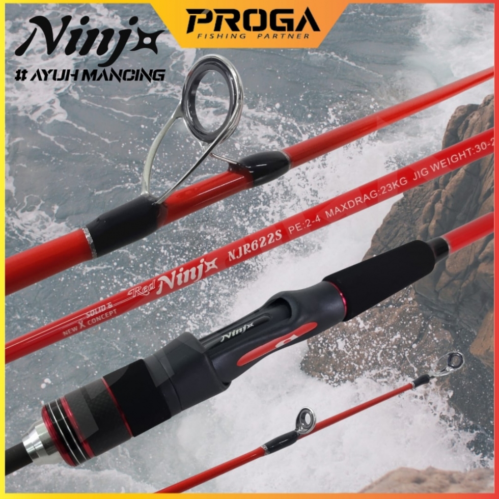 RED NINJx NJR622S Solid & New X Concept Spinning Fishing Rod