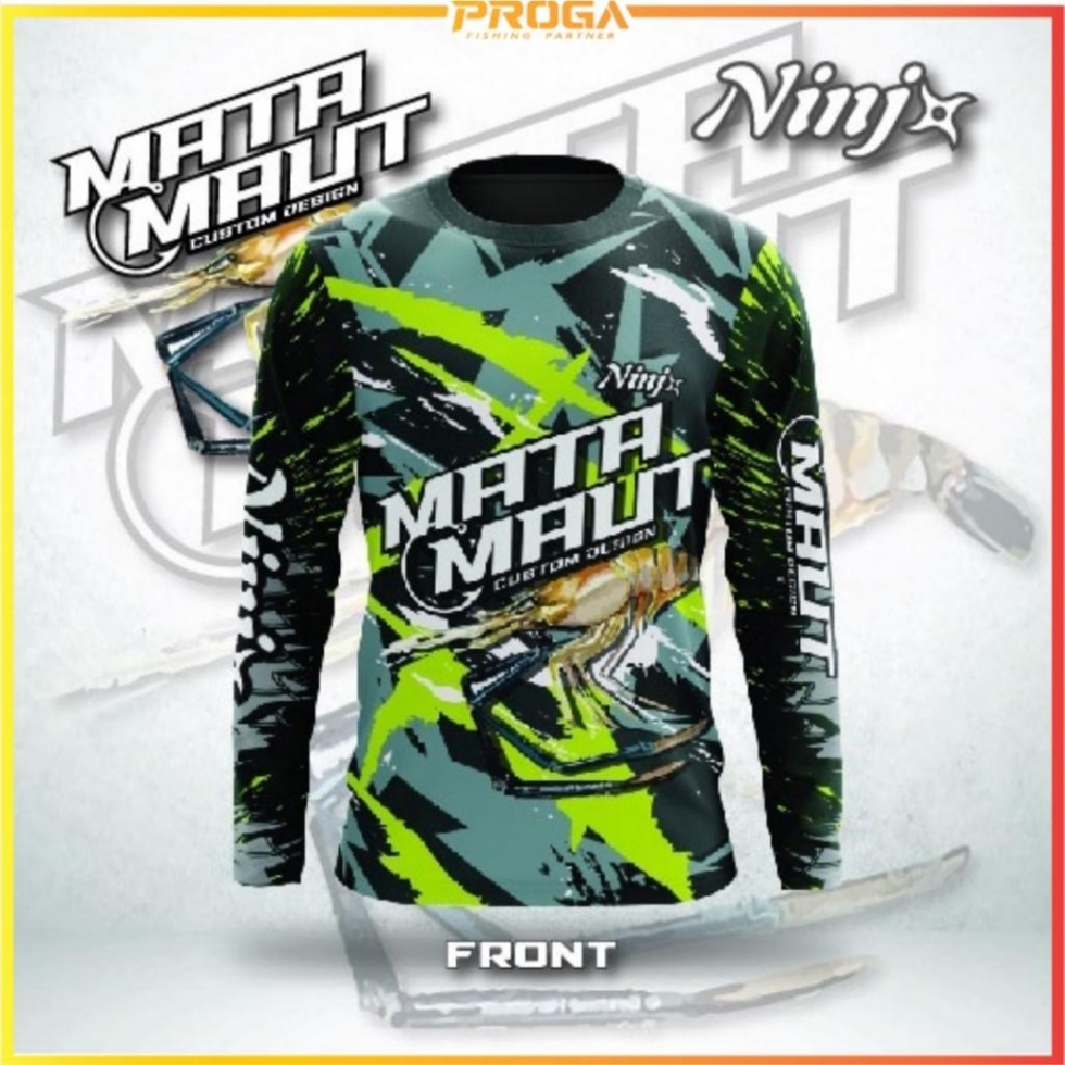 2023 New NINJA MATA Maut Long Sleeve Jersey Shirt - GREEN / RED