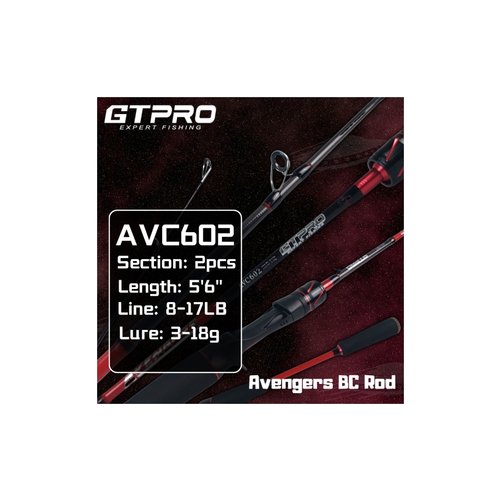 [PROGA] GTPRO AVENGERS Baitcasting Fishing Rod AVC602 (8-17LB)