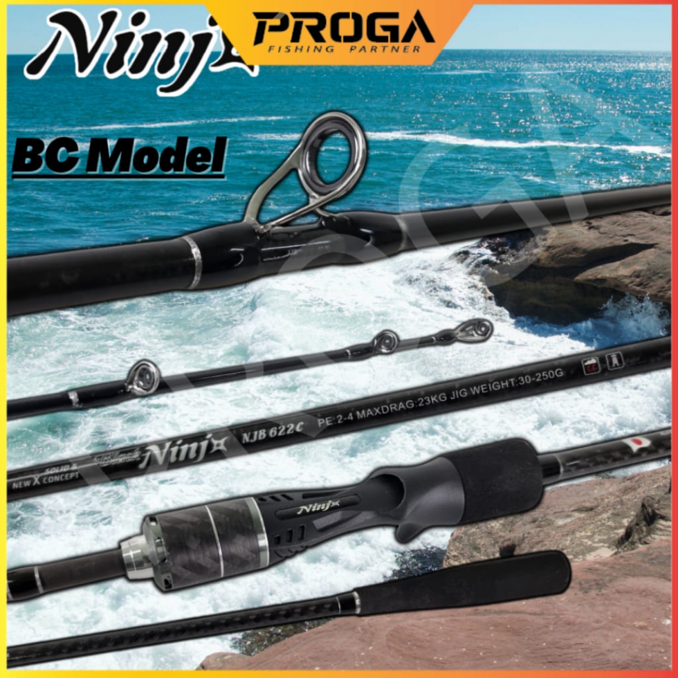 BLACK NINJx NJB622C Solid & New X Concept Baitcasting Fishing Rod