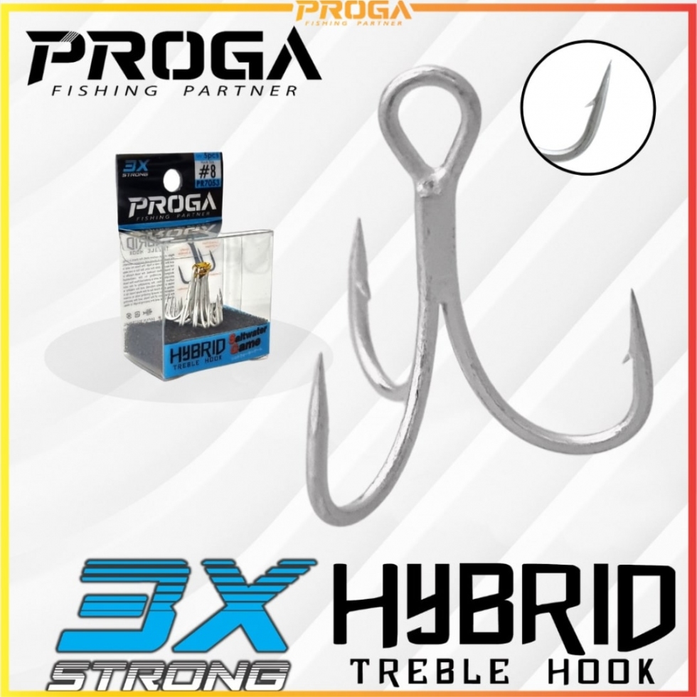 PROGA PR7043/PR7053 4X/3X Strong Hybrid Fishing Treble Hook MATA TIGA