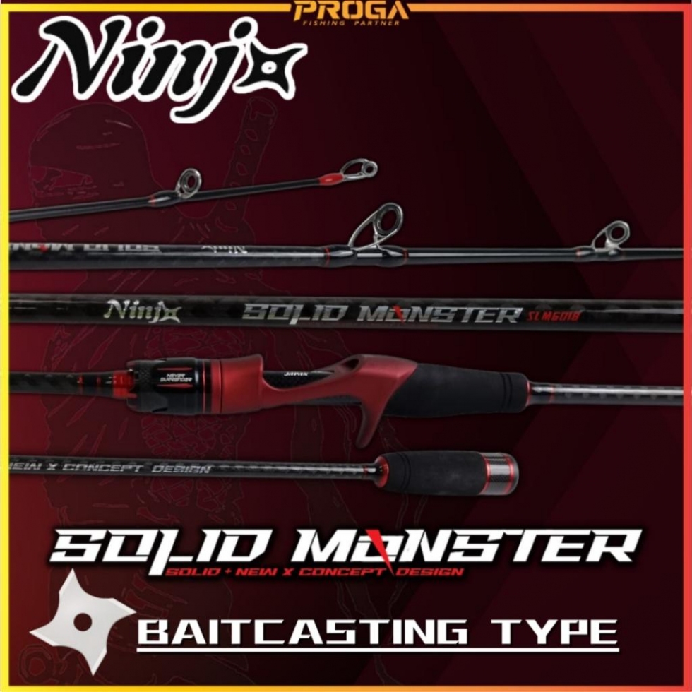 NINJ SOLID MONSTER ROD Solid & New X Concept Solid Carbon Jigging Fishing Rod