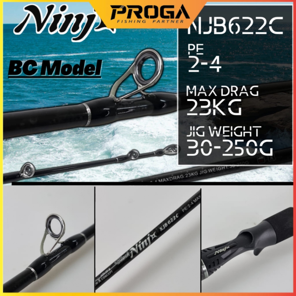 BLACK NINJx NJB622C Solid & New X Concept Baitcasting Fishing Rod