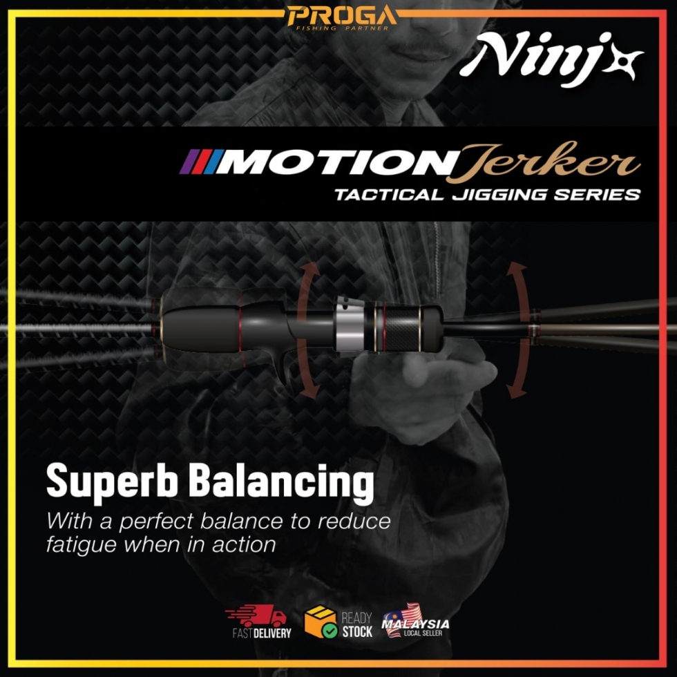 NINJ+ MOTION JERKER [SPINNING/BC] TACTICAL JIGGING SERIES FISHING ROD SLOW FAST JIGGING TACTICAL CARBON X WRAP