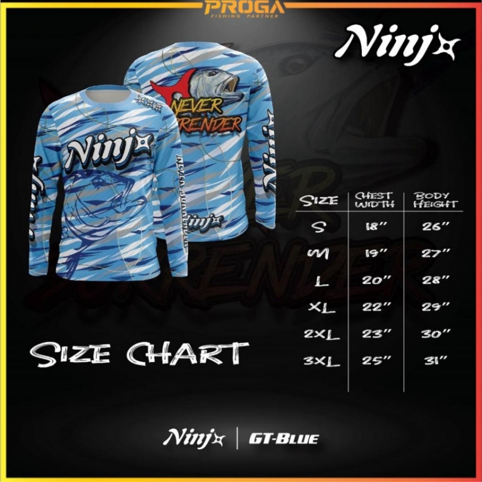 NINJ+ GT BLUE LONG SLEEVE SHIRT #M-3XL