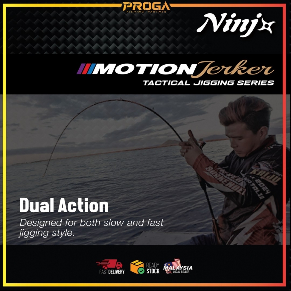 NINJ+ MOTION JERKER [SPINNING/BC] TACTICAL JIGGING SERIES FISHING ROD SLOW FAST JIGGING TACTICAL CARBON X WRAP