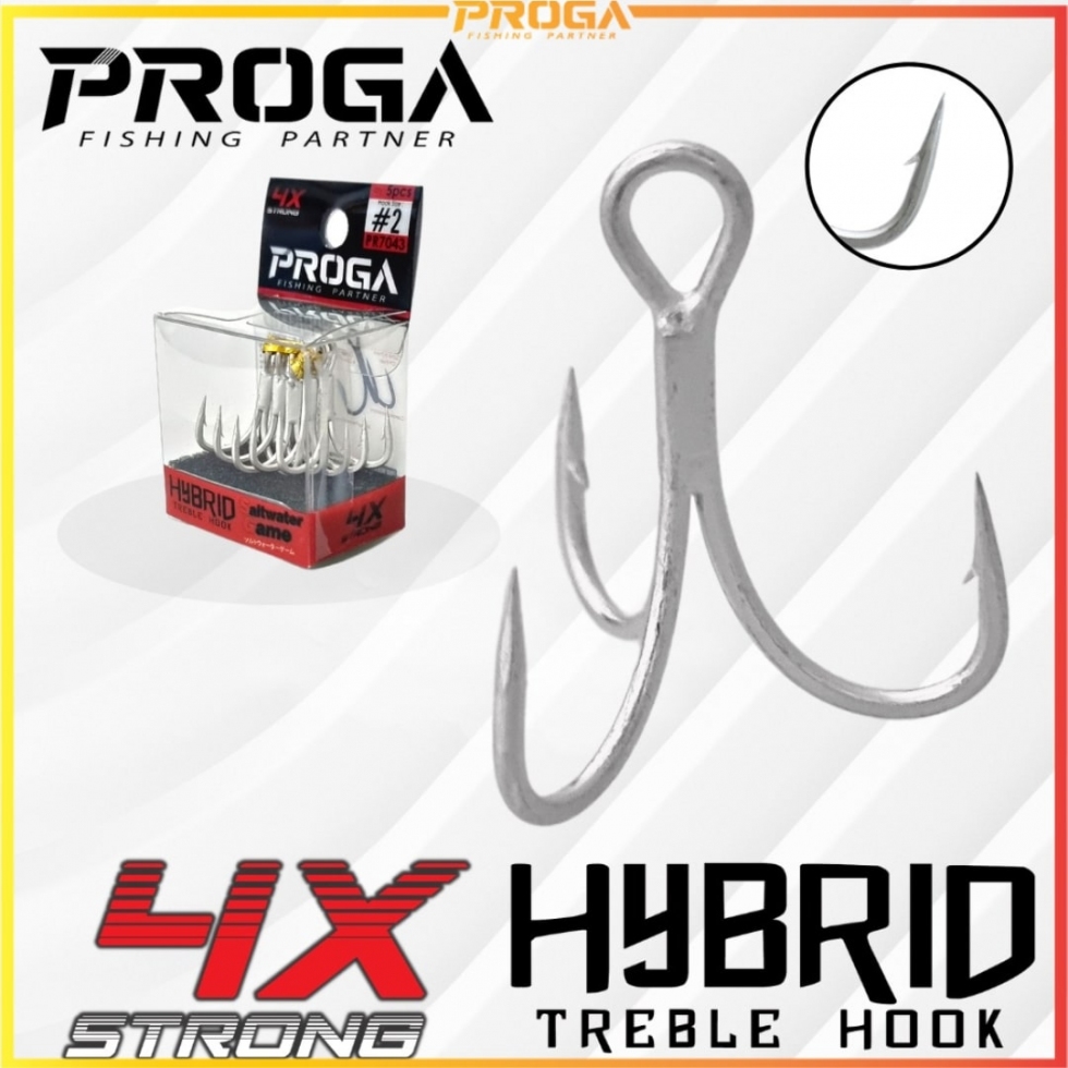 PROGA PR7043/PR7053 4X/3X Strong Hybrid Fishing Treble Hook MATA TIGA