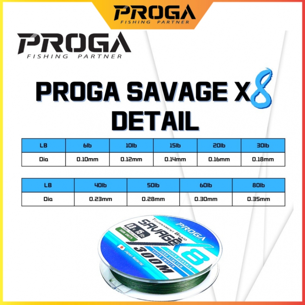 PROGA SAVAGE X8 300M Fishing Braided Line