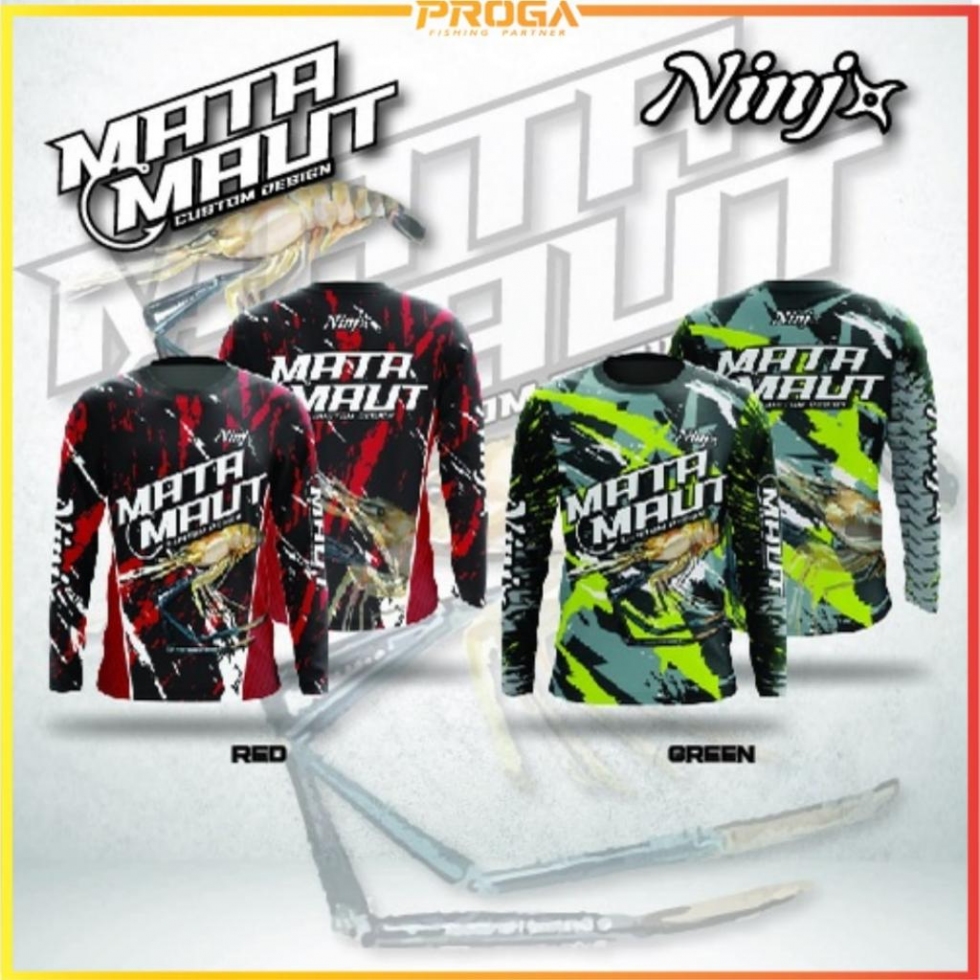 2023 New NINJA MATA Maut Long Sleeve Jersey Shirt - GREEN / RED