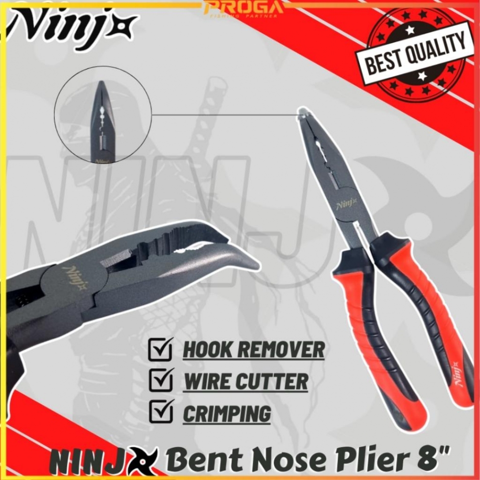 NINJ NJ8008 Bent Nose Fishing Plier 8″