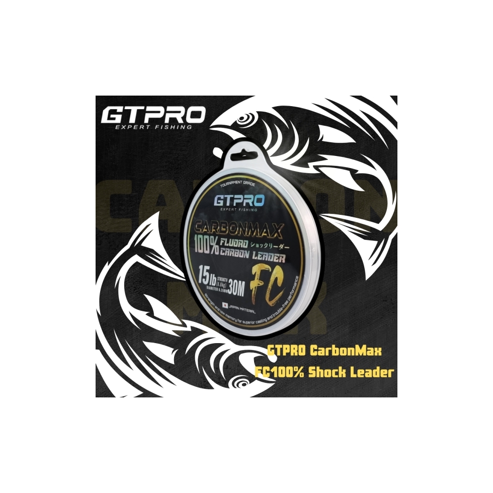 GTPRO CARBONMAX Fluorocarbon FC 100% 30M Fishing Shock Leader