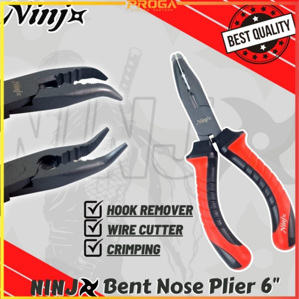 NINJ NJ8004 Bent Nose Fishing Plier 6″