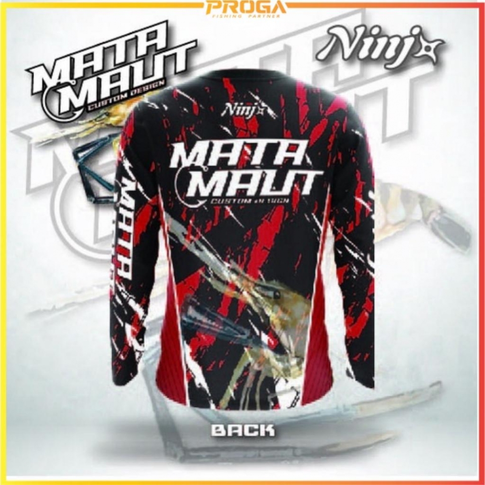 2023 New NINJA MATA Maut Long Sleeve Jersey Shirt - GREEN / RED