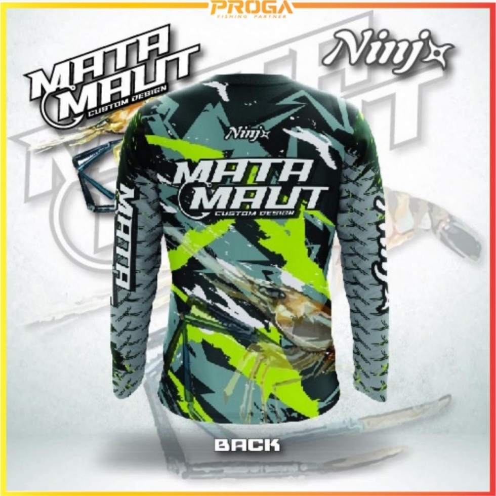 2023 New NINJA MATA Maut Long Sleeve Jersey Shirt - GREEN / RED