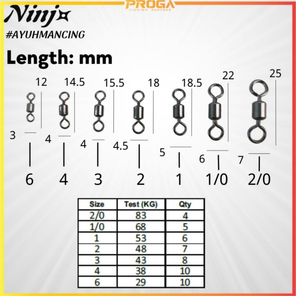 NINJ NJ4031 High Quality Fishing Rolling Swivel