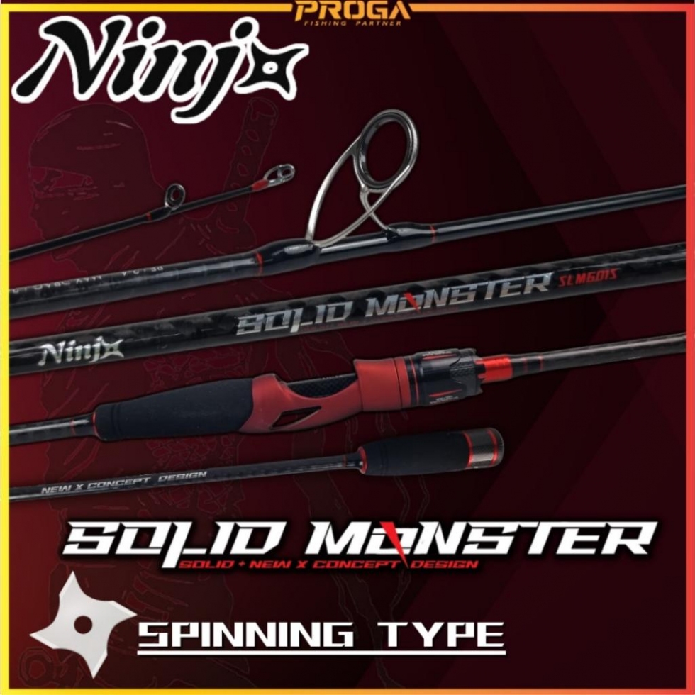 NINJ SOLID MONSTER ROD Solid & New X Concept Solid Carbon Jigging Fishing Rod