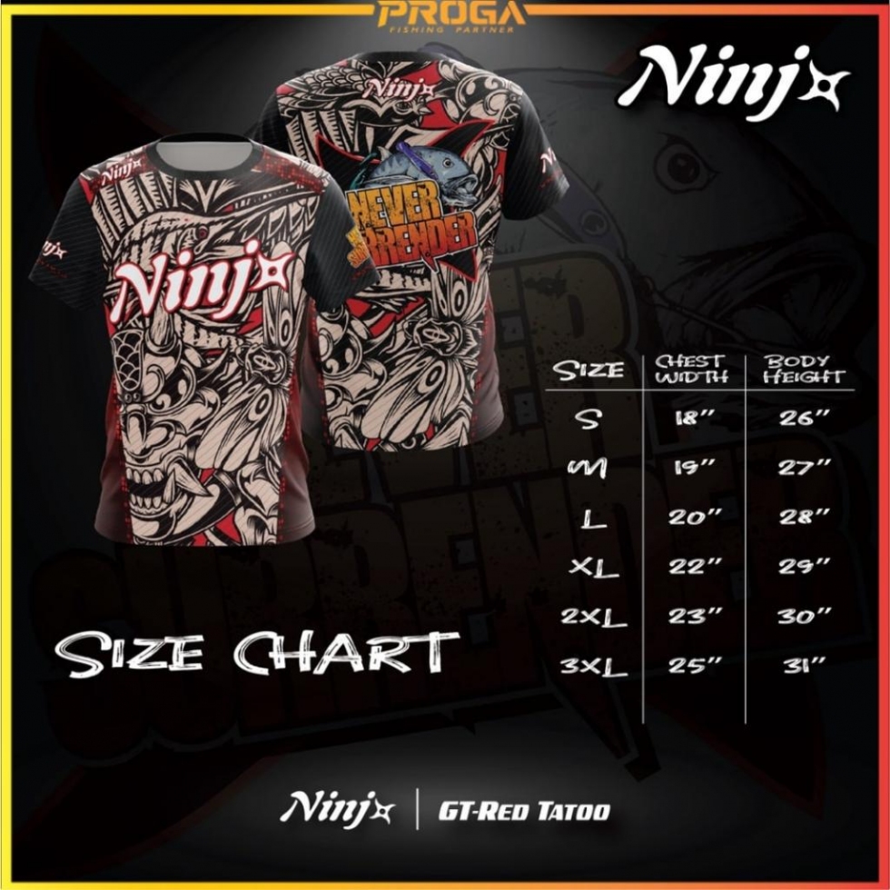 NINJ+ GT RED SHORT SLEEVE SHIRT #M-3XL