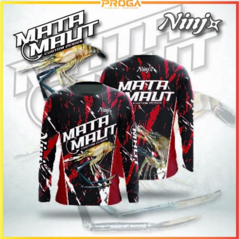 2023 New NINJA MATA Maut Long Sleeve Jersey Shirt - GREEN / RED