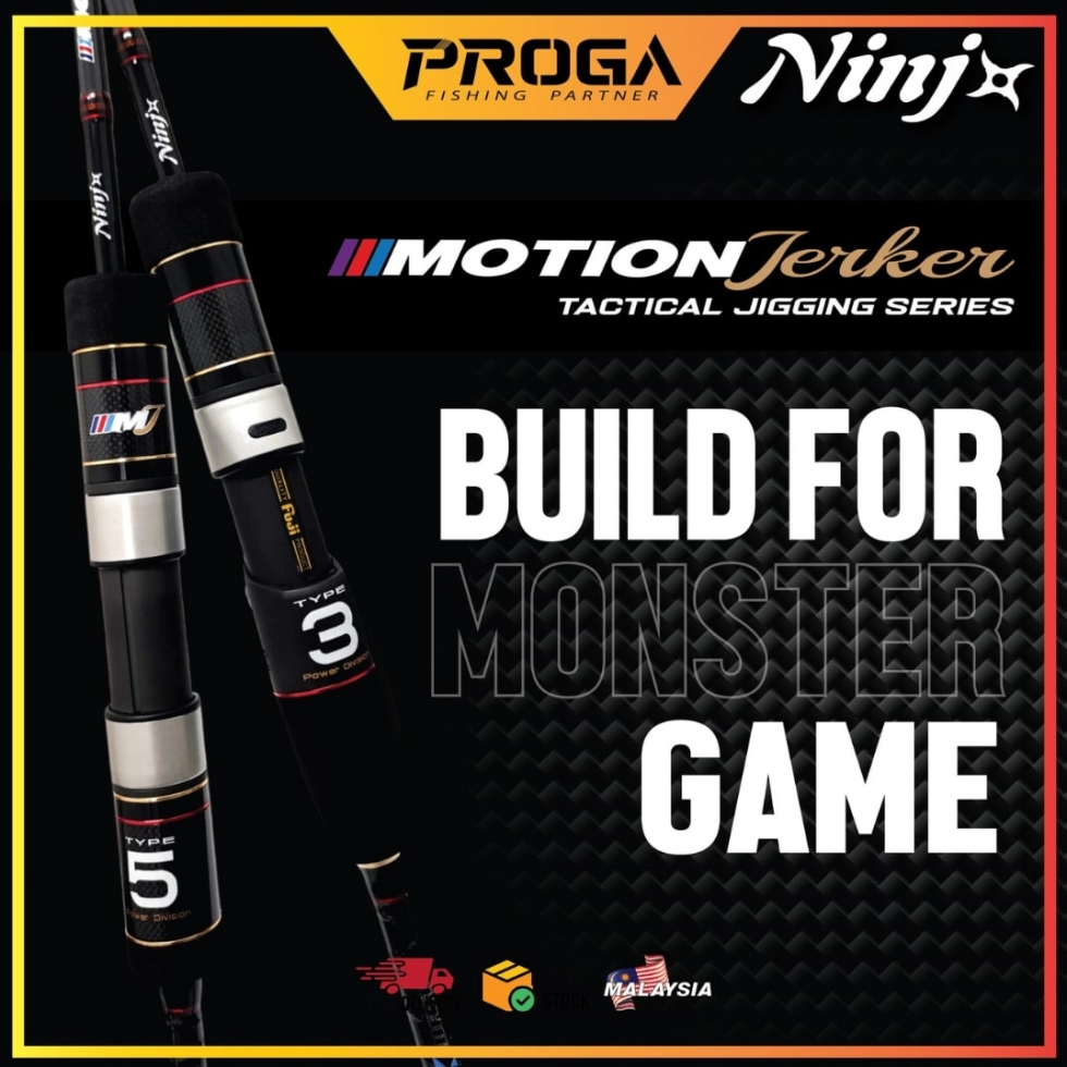 NINJ+ MOTION JERKER [SPINNING/BC] TACTICAL JIGGING SERIES FISHING ROD SLOW FAST JIGGING TACTICAL CARBON X WRAP