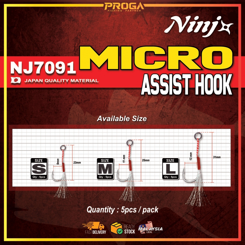 NJ-7091 NINJ MICRO ASSIT HOOK #S-#L