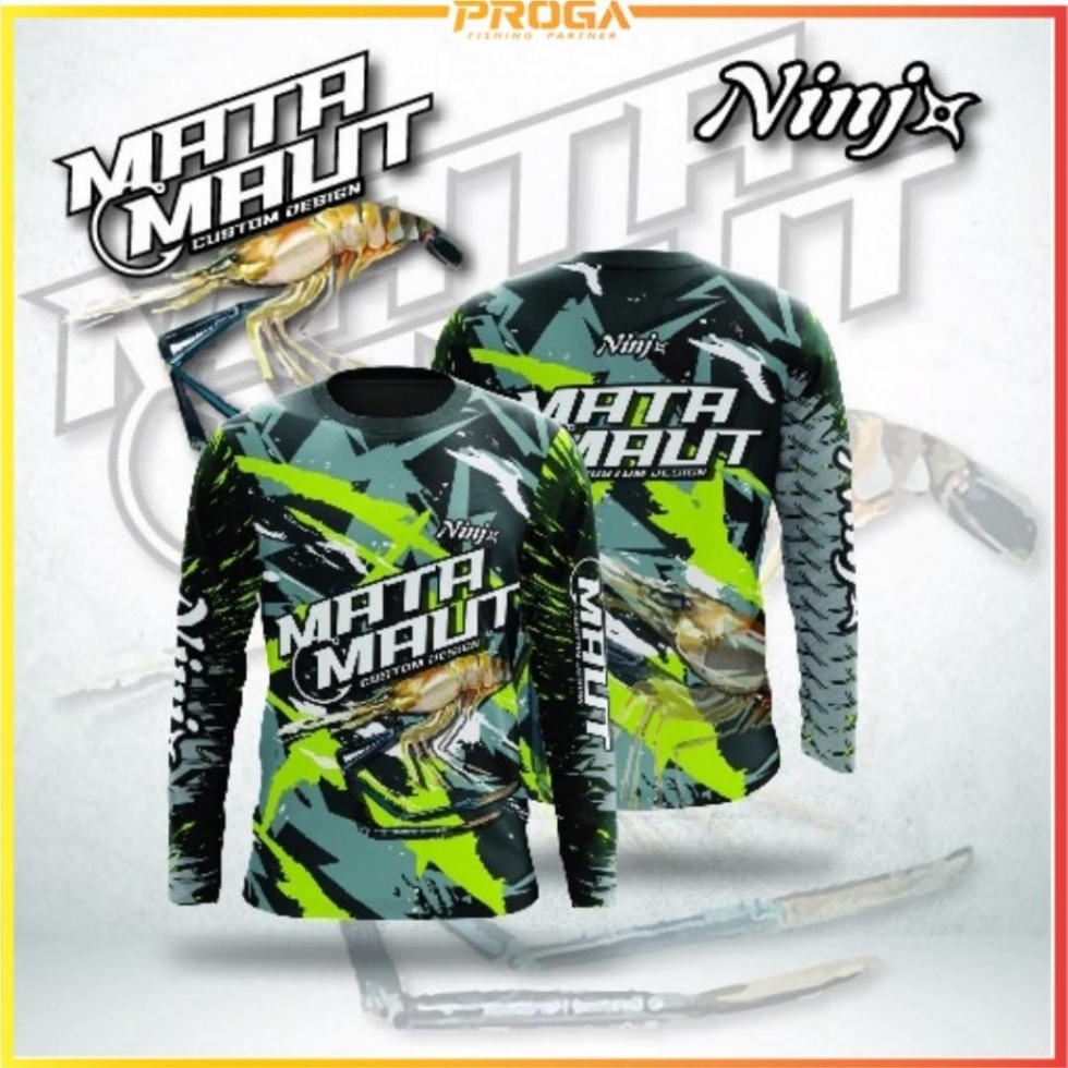 2023 New NINJA MATA Maut Long Sleeve Jersey Shirt - GREEN / RED