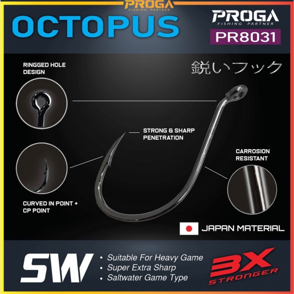 PR8031 PROGA OCTOPUS HOOK (BIG PKT) #1/0 - 8/0