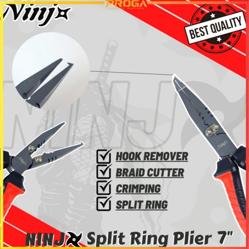 NINJ NJ8002 Split Ring Fishing Plier 7″