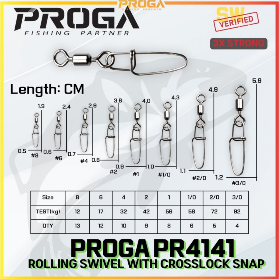 PROGA PR4141 Rolling Swivel With Crosslock Snap