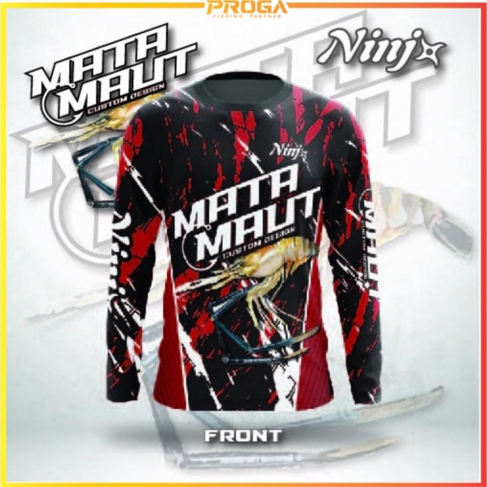 2023 New NINJA MATA Maut Long Sleeve Jersey Shirt - GREEN / RED