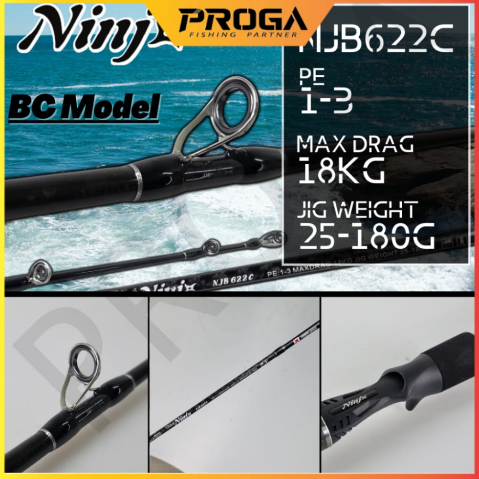 BLACK NINJx NJB622C Solid & New X Concept Baitcasting Fishing Rod